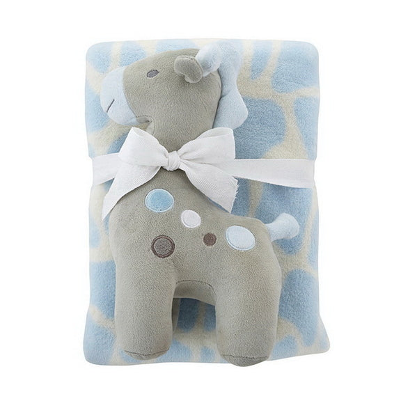 Stephan Baby - Baby Blanket and Giraffe (Blue)
