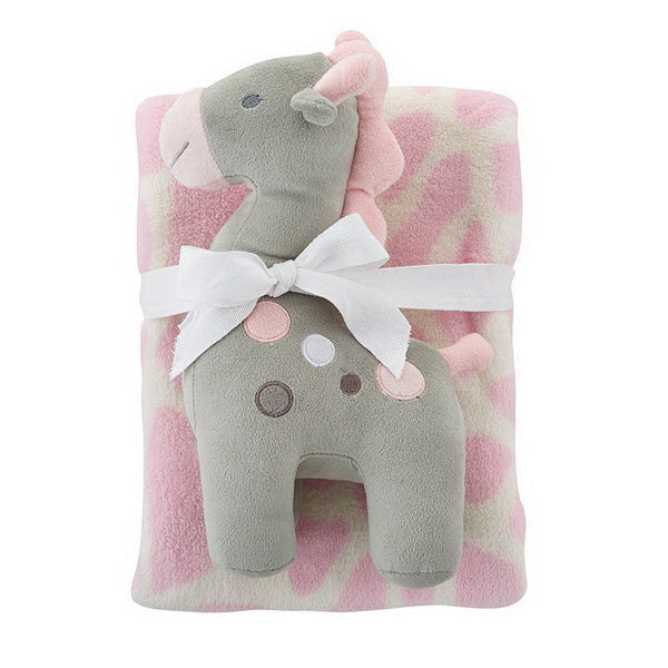 Stephan Baby - Baby Blanket and Giraffe (Pink)